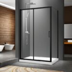 Cabina dreptunghiulara de dus Mediterraneo Iris Black, 100x80 cm, negru