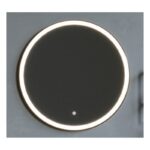 Oglinda Fluminia Black-Boy, rotunda, diametru 90 cm, iluminare LED si rama neagra