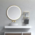 Oglinda Fluminia Gold-Lady, rotunda, diametru 60 cm cu iluminare LED si rama aurie - imagine 4