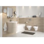Bideu suspendat Cersanit Terra, 37 cm, alb - imagine 6