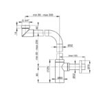 Sifon metalic de lavoar AlcaPlast, pentru economie de spatiu, finisaj crom - imagine 5