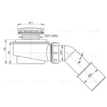 Sifon cadita dus Alcaplast, 66 mm, cu inaltime redusa, cu cot evacuare, crom - imagine 5