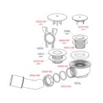 Sifon cadita dus Alcaplast, 66 mm, cu inaltime redusa, cu cot evacuare, crom - imagine 2