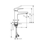Baterie lavoar cu ventil Hansgrohe Metropol 110, crom - imagine 7