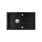 Chiuveta granit Ferro Mezzo II, dreptunghiulara, 1 cuva cu picurator, 780x480 mm, grafit