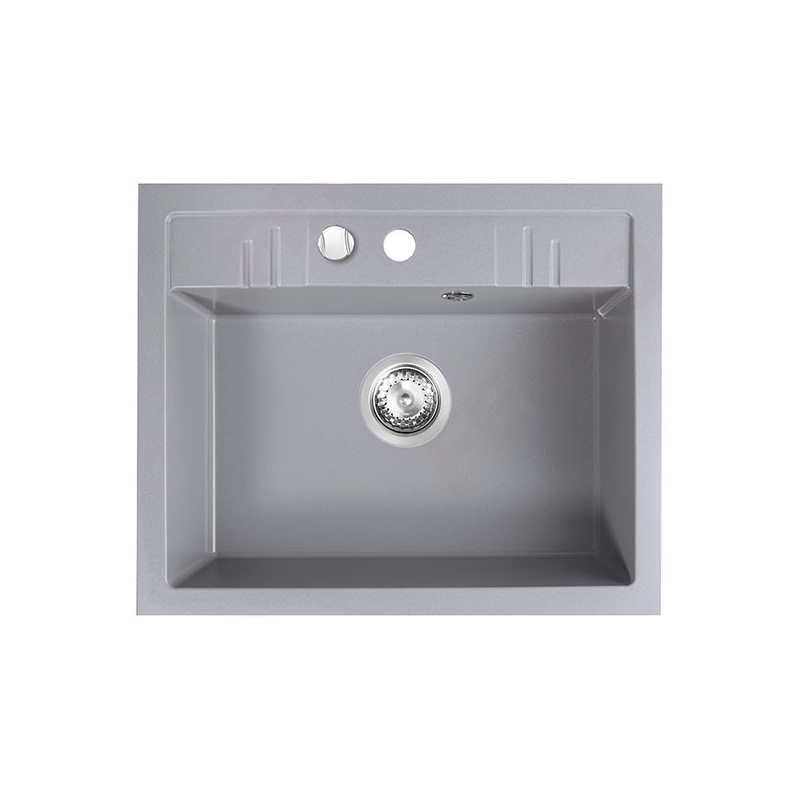 110859_Chiuveta-Ferro-MezzoII-dreptunghiulara-1cuva-580x480mm-gri Chiuveta granit Ferro Mezzo II, dreptunghiulara, 1 cuva cu picurator, 580x480 mm, gri - imagine 1