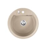 Chiuveta granit Ferro Mezzo II, rotunda, 1 cuva, diametru 510 mm, nisip