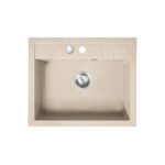 Chiuveta granit Ferro Mezzo II, dreptunghiulara, 1 cuva cu picurator, 580x480 mm, nisip