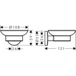Portsapun din sticla Hansgrohe, Logis Universal, crom - imagine 3