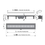 Rigola pentru dus Alcaplast Simple cu gratar inox, lungime 750 mm - imagine 3