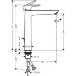 Baterie inalta de lavoar cu ventil Hansgrohe Talis E 240, alb mat - imagine 5
