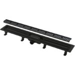 Rigola pentru dus Alcaplast Simple cu gratar negru mat, lungime 950 mm