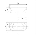 Cada freestanding Florida Beatrice, 170x80 cm, cu instalatie completa, alb - imagine 3