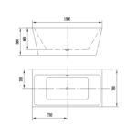 Cada freestanding dreptunghiulara Florida Alvaro New, 150x78 cm, alb - imagine 3
