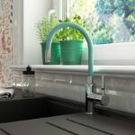 Baterie de bucatarie monocomanda Ferro Zumba, pipa flexibila menta - imagine 3