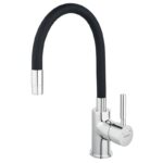 Baterie de bucatarie monocomanda Ferro Zumba, pipa flexibila negru