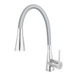 Baterie de bucatarie cu monocomanda Ferro Zumba II, pipa flexibila, gri