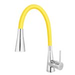 Baterie de bucatarie cu monocomanda Ferro Zumba II, pipa flexibila, galben