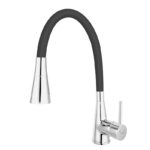 Baterie de bucatarie cu monocomanda Ferro Zumba II, pipa flexibila, negru