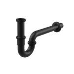 Sifon pentru lavoar AlcaPlast, cu piulita 5/4", DN32, finisaj negru mat