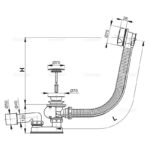 Sifon pentru cada automat AlcaPlast, ventil cu preaplin, finisaj alb - imagine 2
