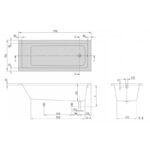 Cada dreptunghiulara Villeroy&Boch Targa Plus Solo, 170x75 cm, alb - imagine 2