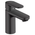 Baterie lavoar Hansgrohe Vernis Blend 100, cu ventil, negru mat