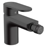 Baterie bideu cu ventil pop-up Hansgrohe Vernis Blend, negru mat