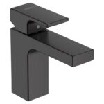 Baterie lavoar cu ventil Hansgrohe Vernis Shape 100, negru mat