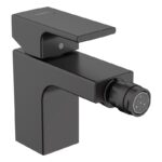 Baterie bideu cu ventil pop-up Hansgrohe Vernis Shape, negru mat