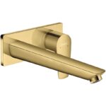 Baterie lavoar Hansgrohe Talis E, montaj pe perete, 22.5 cm, auriu lucios