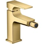 Baterie bideu cu ventil click-clack Hansgrohe Metropol 240, auriu lucios