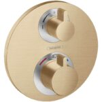 Baterie cada-dus cu termostatat Hansgrohe Ecostat S, bronz periat