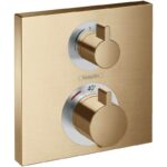 Baterie dus termostatata Hansgrohe Ecostat Square, bronz periat