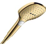 Para de dus Hansgrohe Raindance Select E 120, 3 jeturi, auriu lucios