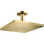 Palarie de dus cu brat Hansgrohe Raindance E 300, 300x300 mm, auriu lucios