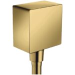 Racord dus Hansgrohe FixFit Square, patrat, auriu lucios