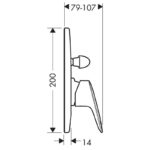 Set baterie cada/dus Hansgrohe Logis, corp incastrat inclus, crom - imagine 4