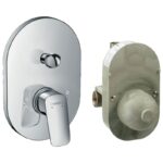 Set baterie cada/dus Hansgrohe Logis, corp incastrat inclus, crom