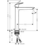 Baterie inalta de lavoar Hansgrohe Logis Fine 240, fara ventil, crom - imagine 4