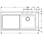 Chiuveta de bucatarie Hansgrohe SilicaTec, 1 cuva cu picurator, 105x51 cm, negru grafit - imagine 5