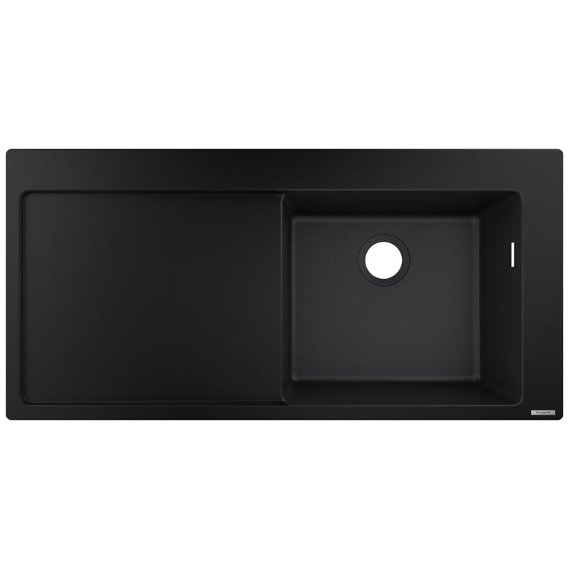 Chiuveta de bucatarie Hansgrohe SilicaTec, 1 cuva cu picurator, 105x51 cm, negru grafit - imagine 1