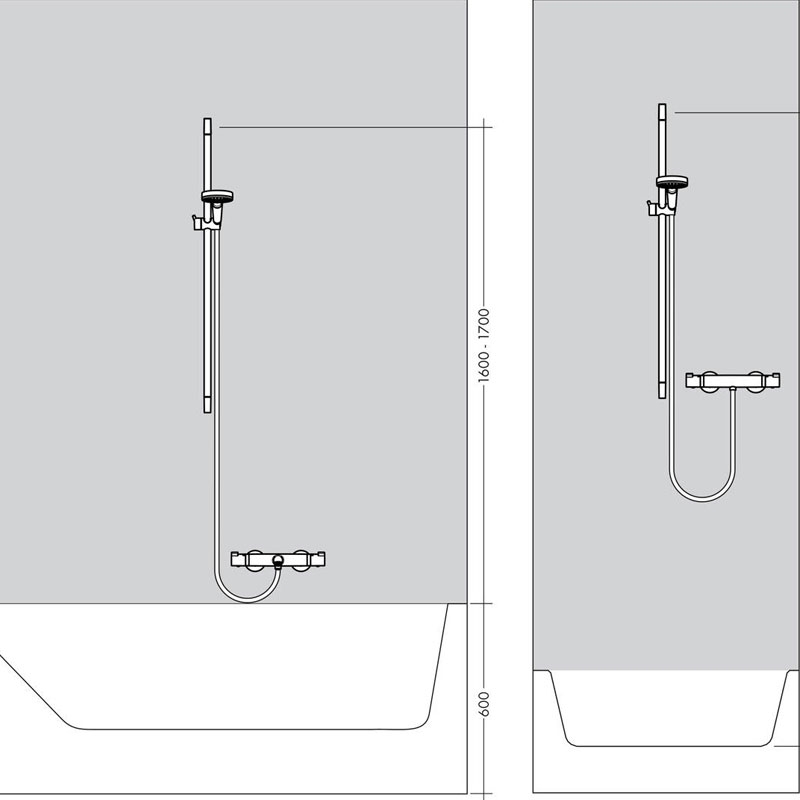 Bara de dus Hansgrohe Unica S Puro, cu furtun 65 cm, bronz periat - imagine 2
