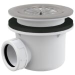 Sifon pentru cadita de dus Alcadrain, cu sita din otel inoxidabil, 90 mm, finisaj crom