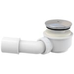 Sifon cadita dus Alcaplast, 60 mm, cu inaltime redusa si cot evacuare, crom