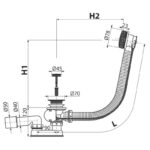 Sifon pentru cada automat AlcaPlast, ventil cu preaplin, finisaj auriu lucios - imagine 2
