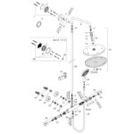 Coloana de dus cu baterie termostatata Hansgrohe Croma Select S 280, alb mat - imagine 3