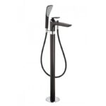 Baterie stativa cada-dus Kludi Balance, pentru cada freestanding, negru mat
