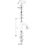 Baterie inalta de lavoar cu ventil Hansgrohe Metropol 260, auriu lucios - imagine 3