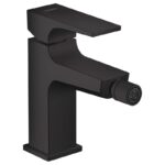 Baterie bideu cu ventil click-clack Hansgrohe Metropol 240, negru mat